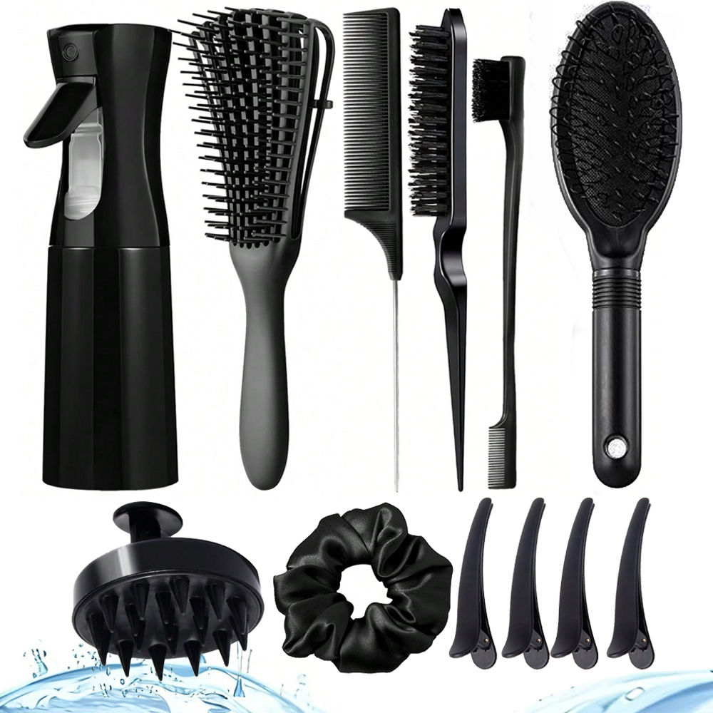 Hair Care Wavy Hair - Ontklitborstelset met spuitfles, zachte hoofdhuidmassager, ontklitborstel